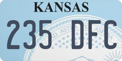KS license plate 235DFC