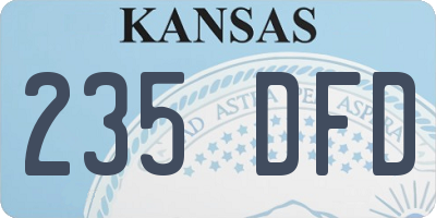 KS license plate 235DFD