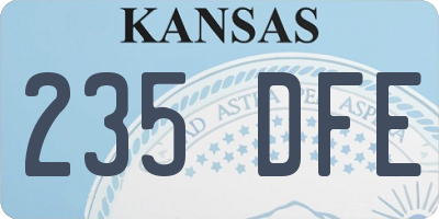 KS license plate 235DFE