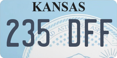 KS license plate 235DFF