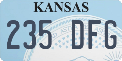 KS license plate 235DFG