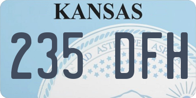KS license plate 235DFH