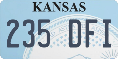 KS license plate 235DFI