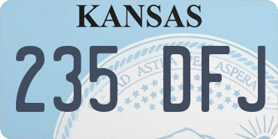 KS license plate 235DFJ