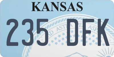 KS license plate 235DFK