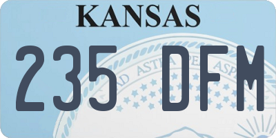 KS license plate 235DFM