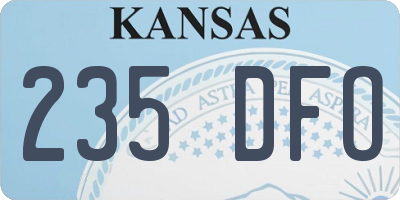 KS license plate 235DFO