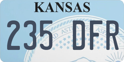 KS license plate 235DFR