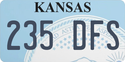KS license plate 235DFS