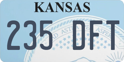 KS license plate 235DFT