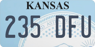 KS license plate 235DFU