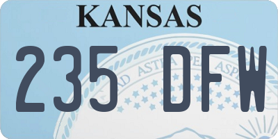 KS license plate 235DFW