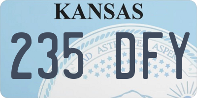 KS license plate 235DFY