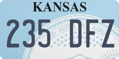 KS license plate 235DFZ