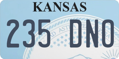 KS license plate 235DNO