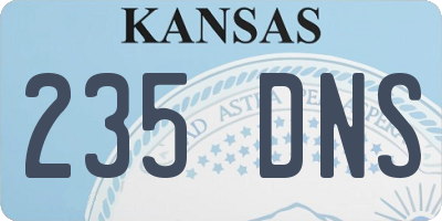 KS license plate 235DNS
