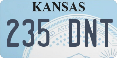 KS license plate 235DNT
