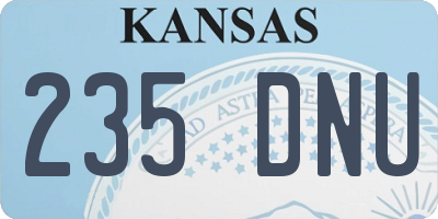 KS license plate 235DNU