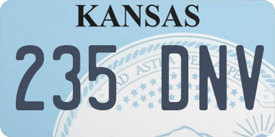 KS license plate 235DNV
