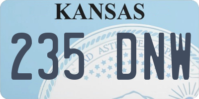 KS license plate 235DNW