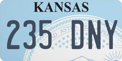 KS license plate 235DNY