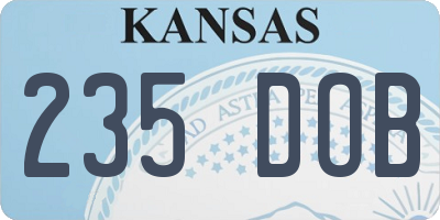 KS license plate 235DOB