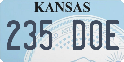 KS license plate 235DOE
