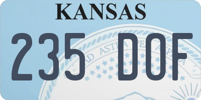 KS license plate 235DOF