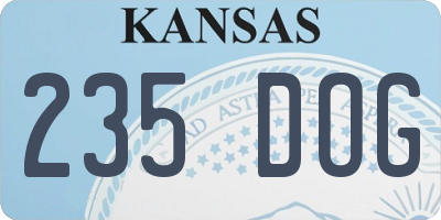 KS license plate 235DOG