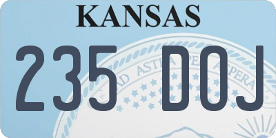 KS license plate 235DOJ