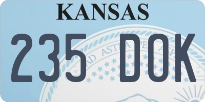 KS license plate 235DOK