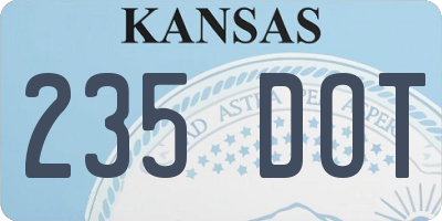 KS license plate 235DOT