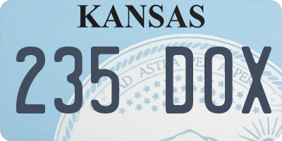 KS license plate 235DOX