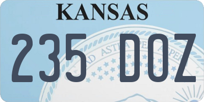 KS license plate 235DOZ