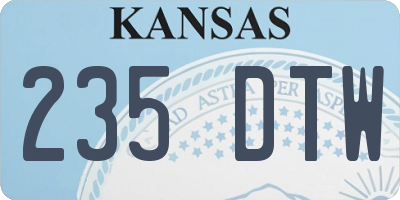 KS license plate 235DTW