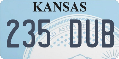 KS license plate 235DUB