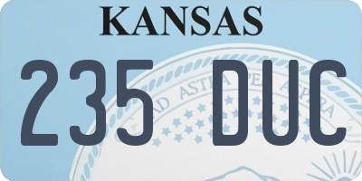 KS license plate 235DUC