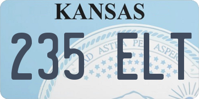 KS license plate 235ELT
