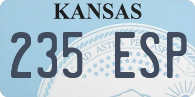 KS license plate 235ESP