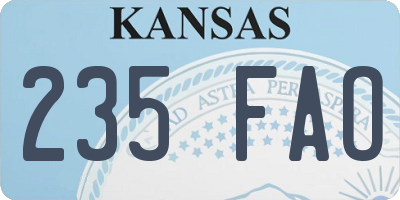 KS license plate 235FAO