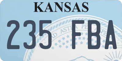 KS license plate 235FBA