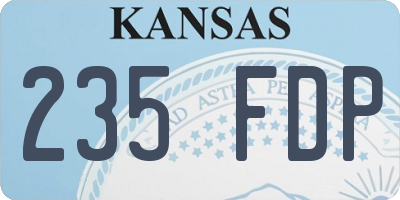 KS license plate 235FDP