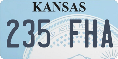 KS license plate 235FHA
