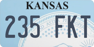 KS license plate 235FKT
