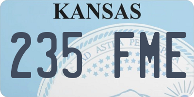 KS license plate 235FME