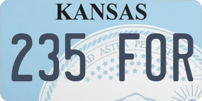 KS license plate 235FOR