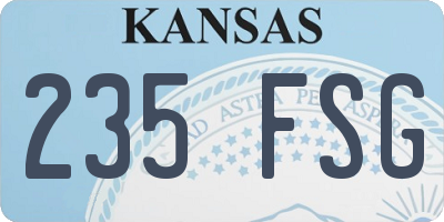KS license plate 235FSG