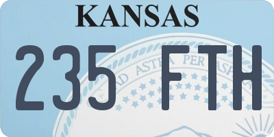 KS license plate 235FTH