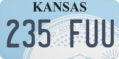 KS license plate 235FUU