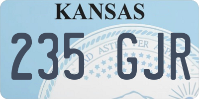 KS license plate 235GJR